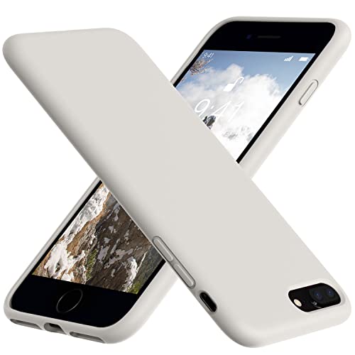 Vooii Compatible with iPhone 8 Plus Case, iPhone 7 Plus Case, Soft Silicone Gel Rubber Bumper, Microfiber Lining Hard Shell Shockproof Full Body Protective Cover Stone