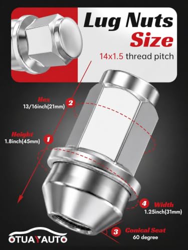 Image of OTUAYAUTO M14x1.5 OEM Lug Nuts - Replacement for 2015-2025 Ford F150 /F-150