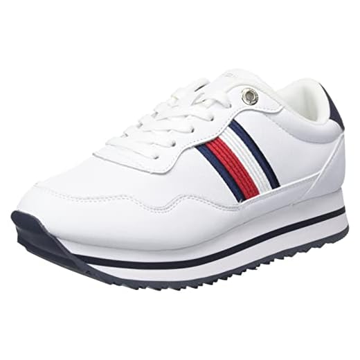 Tommy Hilfiger Corredor Esencial, Tenis Runner Mujer, White, 36 EU