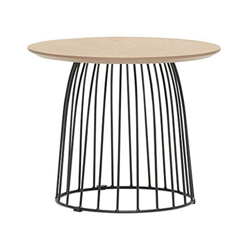 Ironine Round Coffee Table Solid Wood Desktop Homeiving Room Minimalis