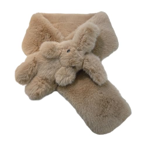 Scarf Cartoon Rabbits Plush Scarf for Winter Decorative Lovely Neck Shawl Kids Winter Warm Neckwear Outdoor Activity Scarves