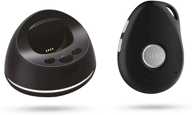 Personal Alarm for Elderly and Dementia with SOS Button, Fall Alarm and 2-way Voice Calling  Find Wearer with Easy To Use Locaite App, View History, Talk With Them (2g)