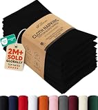 Utopia Kitchen Black Cloth Napkins [12 Pack, 20x20 Inch] Absorbent Cotton Blend...