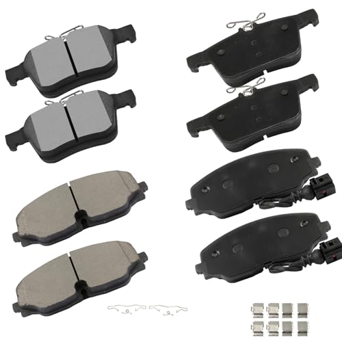 Image of cciyu D1761 D2074 Brake Pads w /Hardware Front Rear Disc Brake Pad Set | Fit For Volkswagen For Atlas 2018-2022,For Atlas Cross Sport 2020-2022