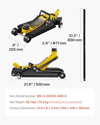 VEVOR hydraulischer Rangierwagenheber, 2,5 t Tragkraft Scherenwagenheber, 85-380 mm Höhenbereich...