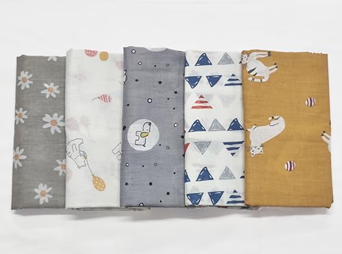 Image of Trance Home Linen Super Ultra Soft 100% Cotton Malmal Baby Swaddle Cloth | Baby Wrap for New Born Babies | Skin Friendly Soft Baby Towel |New Born Swaddles-(100x100 Cm, Circus Print,Pack of 5
