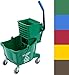 Carlisle FoodService Products Mop Bucket with Side-Press Wringer for Floor Cleaning, Restaurants, Offices, And Janitorial Use, Polyproylene, 26 Quarts, Green