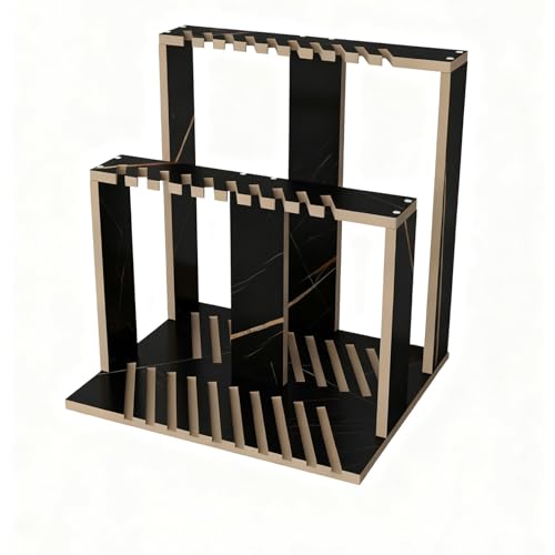 Image of ZCQMSCWW Metal Floor Display Stand,Ceramic Tiles Floor Porcelain Display Shelf, for Placing Various Building Material Samples, Building Material Sample Display Rack(24.8x19.6x23.2in)