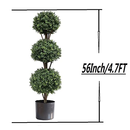 momoplant (Set of 2) 56 inch-4Ft Artificial Boxwood Topiary Ball Tree Topiaries Greenery Indoor/Outdoor Plants