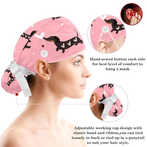 Gorra ajustable unisex con botones y lazo para cabello miniatura 3