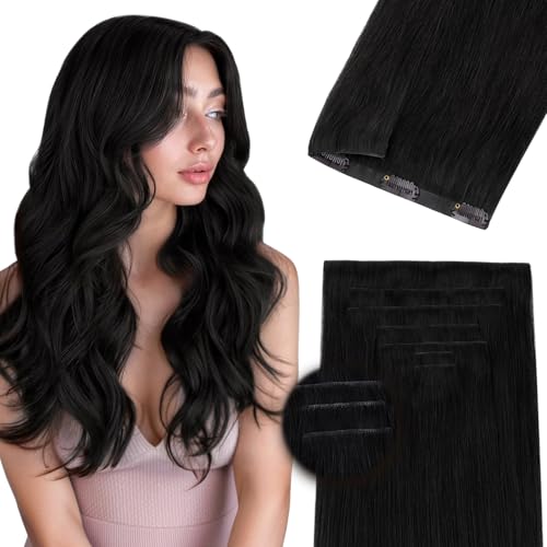 DOORES Hair Extensions Real Human Clip in