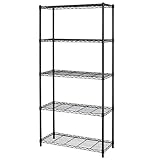 BestOffice 5-Shelf Home-Style Black Steel Wire Shelving 36 by 14 by 72-inch Storage Rack 5
