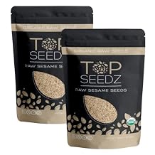 Top Seedz Certified USDA Organic Raw Sesame Seeds | Premium Fresh and Unsalted, Shell-Free sesame Seeds | Gluten-Free, Nut-Free, Vegan, Kosher, Keto, and Paleo | 1lb Resealable Pouch Pack of 2