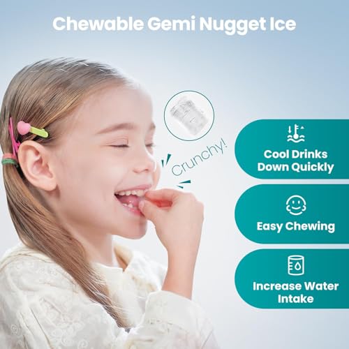 Image of Gevi KNOVA Nugget Ice Maker Countertop, 40lbs /24H Portable Ice Machine Gray