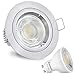 Produktbild linovum LED Einbaustrahler Edelstahl Optik gebürstet rund warmweiß 3W 230V - Einbauleuchte Anschluss ohne Trafo mit GU10 Fassung