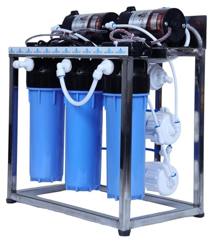 Image of AQUA D PURE 25 LPH Commercial RO Water Purifier with Double Pump Purification, TDS Adjuster, Dust Protective Cover,(color: Blue,Capacity: 25 liter Per hour)