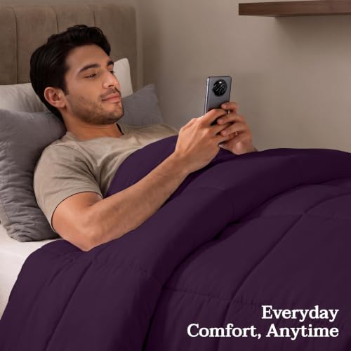 Image of Utopia Bedding Duvet Insert, Twin Comforter 64 x 88 Inches, Plum