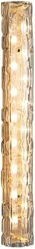 HPTHLY Nordic Minimalism Crystal Wall Light Fixtures Indoor Wall Sconce Brass Long Hallway Wall Lighting Led Linear Light Bathroom Mirror Vanity Wall Lamp Fo(Color-Height 60Cm)
