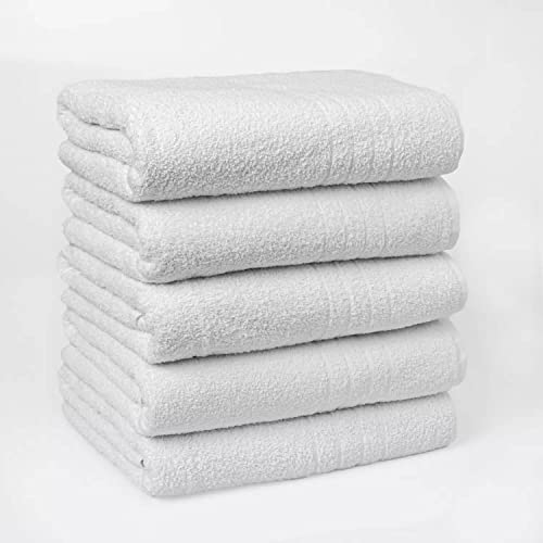 Kit 5 Toalhas de Rosto Branca Hotel Macia Felpuda - Prata (Branco)