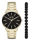 Cassa da 42 mm, larghezza del cinturino di 20 mm, cristallo minerale, movimento al quarzo a tre sfere con display analogico, importato