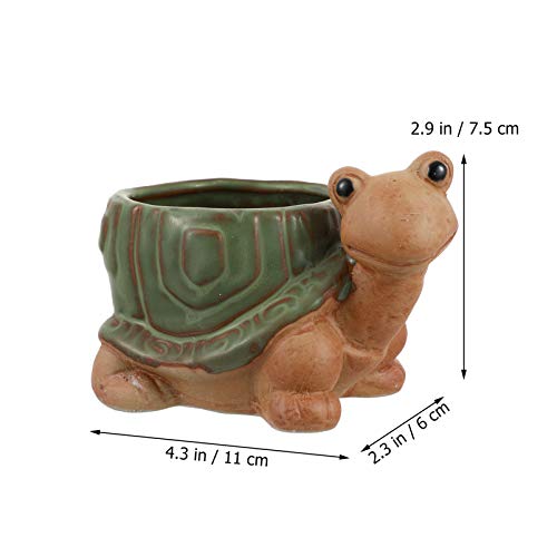 DOITOOL 2Pcs Cerâmica Vaso Com Furo de Drenagem Rústico Tartaruga Caracol Dos Desenhos Animados Anim