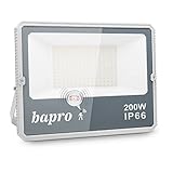 proyector led 200w ip65 【Sensor de radar súper sensible】 El sensor de radar de alta sensibilidad oculto incorporado, cuya distancia de detección es de hasta 12 metros y el ángulo de detección es de 120 °, que detectará rápidamente objetos en movimiento y se iluminará, es mucho más sensible que el sensor pir normal