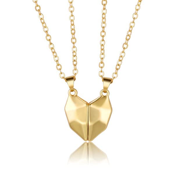 El Regalo Valentines Day Gift - 2 Pcs Heart Couples Magnetic Necklace for Couples/Besties/Friends - Matching Pendant Friendship Distance Magnetic Love Heart Jewelry (Golden Hearts) (B09RH8W4TG) Amazon Price History, Amazon Price Tracker