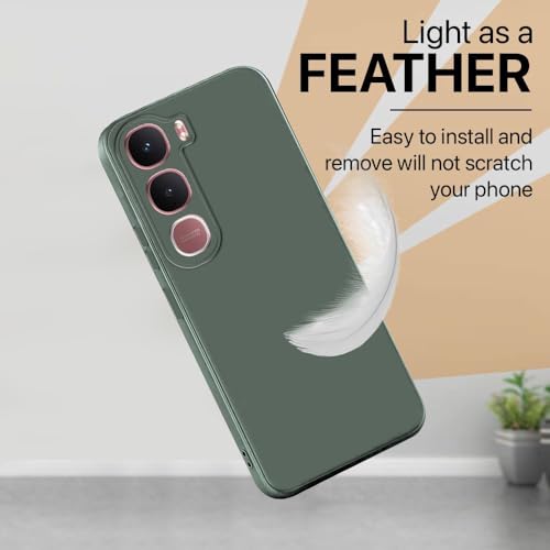 Image of Back Cover for Vivo Y31 5G | Full Camera Protection | Premium Liquid Silicon Case | Flexible Bumper Case for Vivo Y31 5G (Military Green)