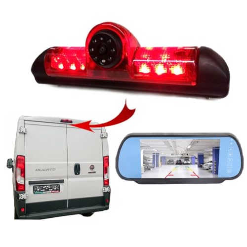 Dolphin Automotive Caméra de recul pour Peugeot Boxer Van 2006-2024 (caméra avec moniteur miroir 7