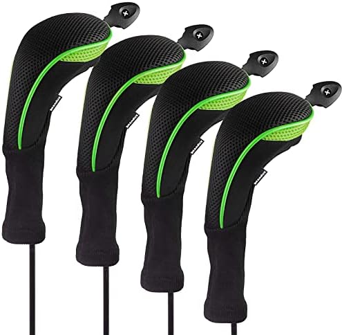 Andux 4pcs/Set Long Neck Golf Hybrid Club Head Covers Interchangeable No. Tags Pack of 4 CTMT-01