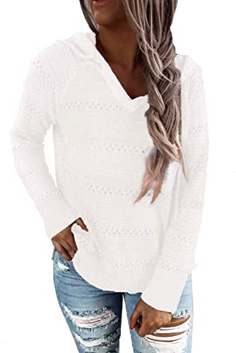 ANFTFH Casual Loose Tunika Tops Strickwaren Kordelzug Gestrickt Hoodie...