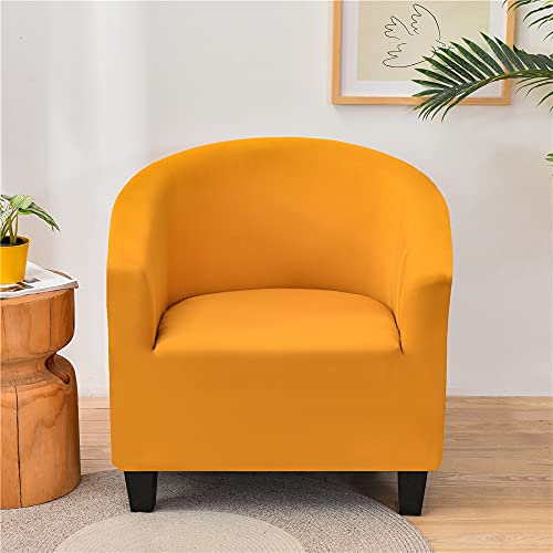 Highdi Housse de Fauteuil Plaine Extensible Hôtel Chesterfield 1 Pièce, Couverture de Fauteuil Couleur Unie, Housse de Canapé avec Accoudoirs Protecteur de Tub Chair (d'or)