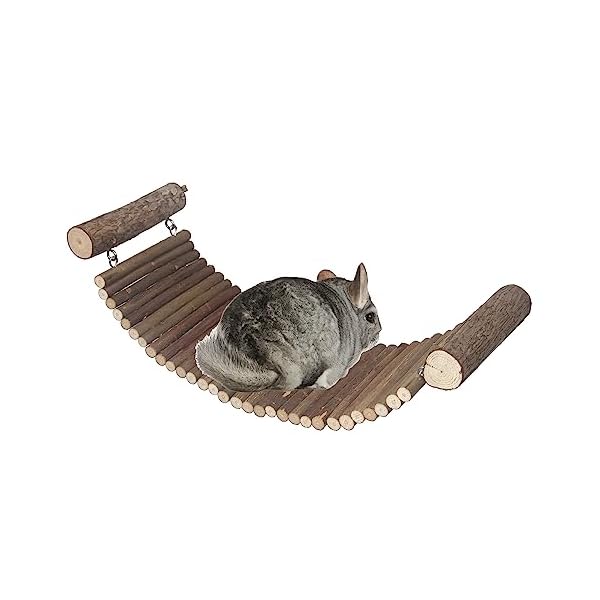 Chinchilla Holz Leiter Brücke Plattform Spielzeug, Chinchilla Suspension Bridge, Kleintier Klettern Spielzeug für Chinchilla Hamster Zucker Glider Eichhörnchen Rennmäuse Ratten und andere Kleintiere – Bild 3