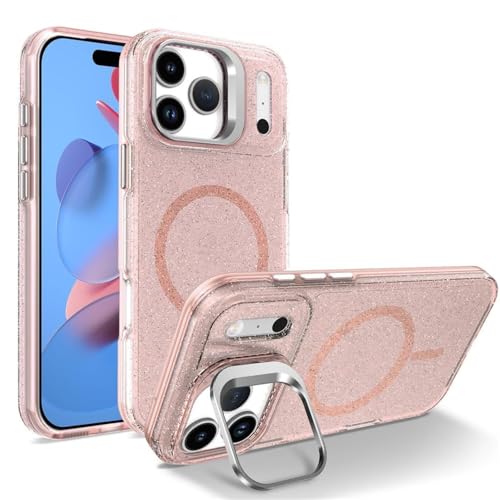 Coque iPhone 17 Pro Max antichoc haut de gamme rose à béquille intégrée