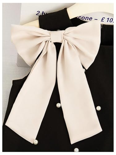 GORGLITTER Girl's Bow Short Dresses Cute Ruffle Sleeveless Pearl Princess Summer Casual Party Flowy Skater Tank Dress3