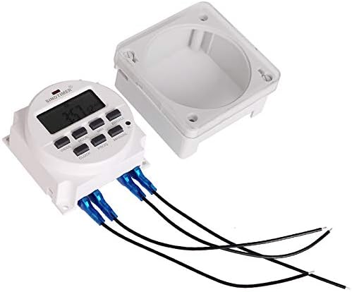 DC 5V 7 Days Programmable Digital Timer Switch Time Relay Control in 12/24hr Format Clock with Countdown Off Function(with Enclosure Wires)
