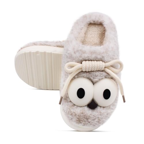 Image of VRITRAZ Unisex Adult Comfort Closed Toe Warm Fur Home Clogs Indoor Slipper for Women