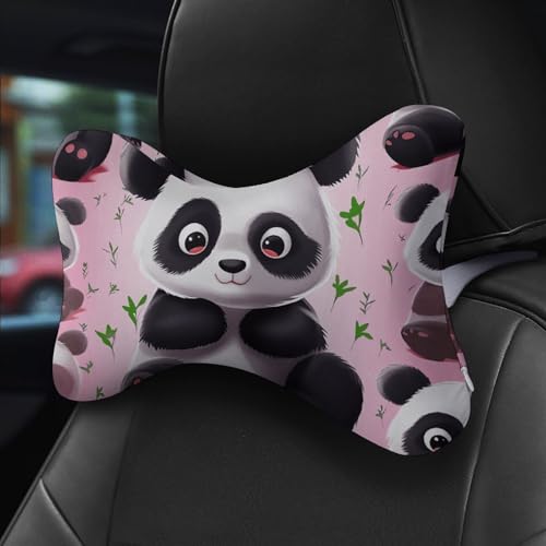 Oreiller de voiture voyage lot de 2 coussins ergonomiques panda avec sangle