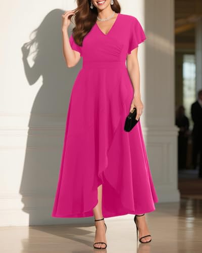 Image of Pinup Fashion Plus Size Formal Wedding Guest Cocktail High Low Long Dress