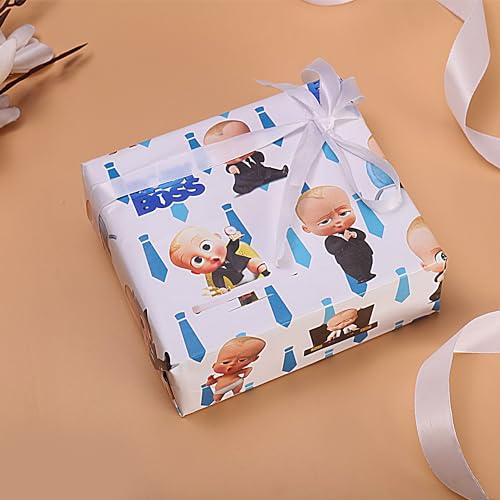 La Trove Colorful Kids Baby Cartoon Gift Wrapping Paper Pack of 5 Sheets | Cute Decorative Gift Wrap for Birthday & Baby Shower