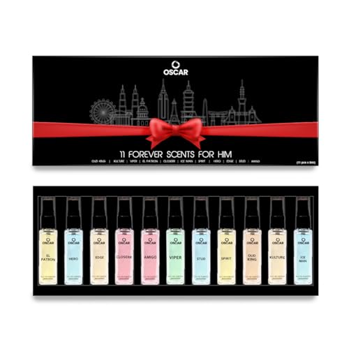 OSCAR Luxury Men Floral Eau De Parfum Liquid Perfume Gift Set Pack Of 11 With Long Lasting Frangrance, 8Ml Each