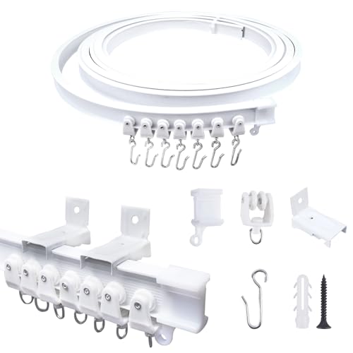 FOGAWA 5m Vorhangschiene wandmontage mit 40 S Haken,...