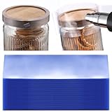 Affrolling 600 Pcs Clear Perforated Shrink Bands 190x56mm PVC Heat Shrink Wrap Tamper Evident Seal for 4-11/16' Jars Bottles Candles Soap Food Safe Easy Tear