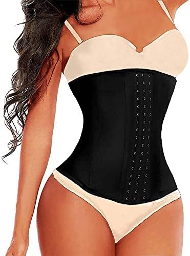 Latex Waist Trainer for Women 4 Hooks Waist Cincher Corset Hourglass Body Shaper Girdle