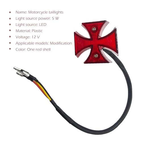 image for CyperFair Motorcycle Cross Brake Light, ABS Shockproof & Waterproof Ve