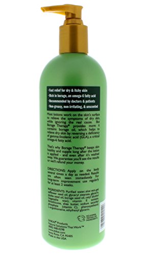 ShiKai - Borage Therapy Dry Skin Lotion, Plant-Based Soothing & Moisturizing Relief For Dry, Irritated & Itchy Skin, Non-Greasy, Sensitive Skin Friendly (Original Unscented, 16 Ounces)