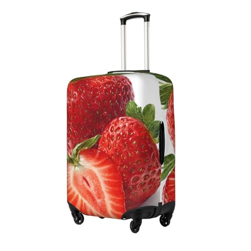 Fresh Strawberry Elastic Travel Luggage Cover, Washable Spandex Suitcase Protector, Anti-Scratch Fits 18-32 Inch2