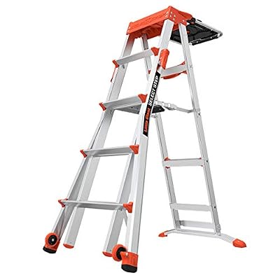Little Giant Ladders, Select Step with AirDeck Accessory, 5-8 foot, Stepladder, Aluminum, Type 1A, 300 lbs weight rating, (15125-001)