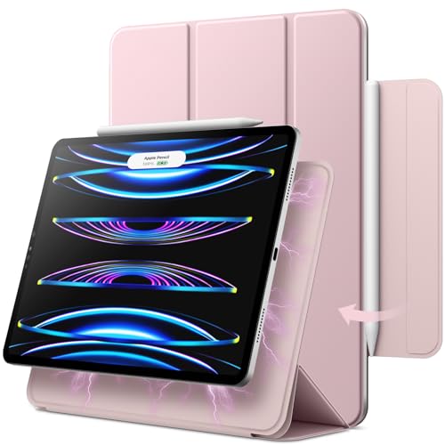 JETech Magnetic Case for iPad Pro 11 Inch All Models, and iPad Air 5/4 (10.9-inch 2022/2020), Support Pencil 2nd Gen Charging, Magnetic Attachment, Cover with Auto Wake/Sleep (Pink)