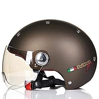 Casco Moto Jet Vintage Casco Mezzo in Pelle retrò Stile Tedesco Scooter